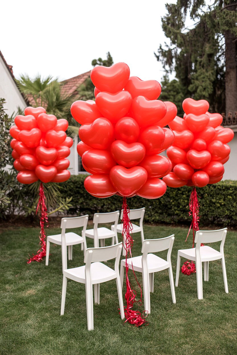 Heart Balloon Outdoor Display - 25 Heart Balloon Decoration Ideas