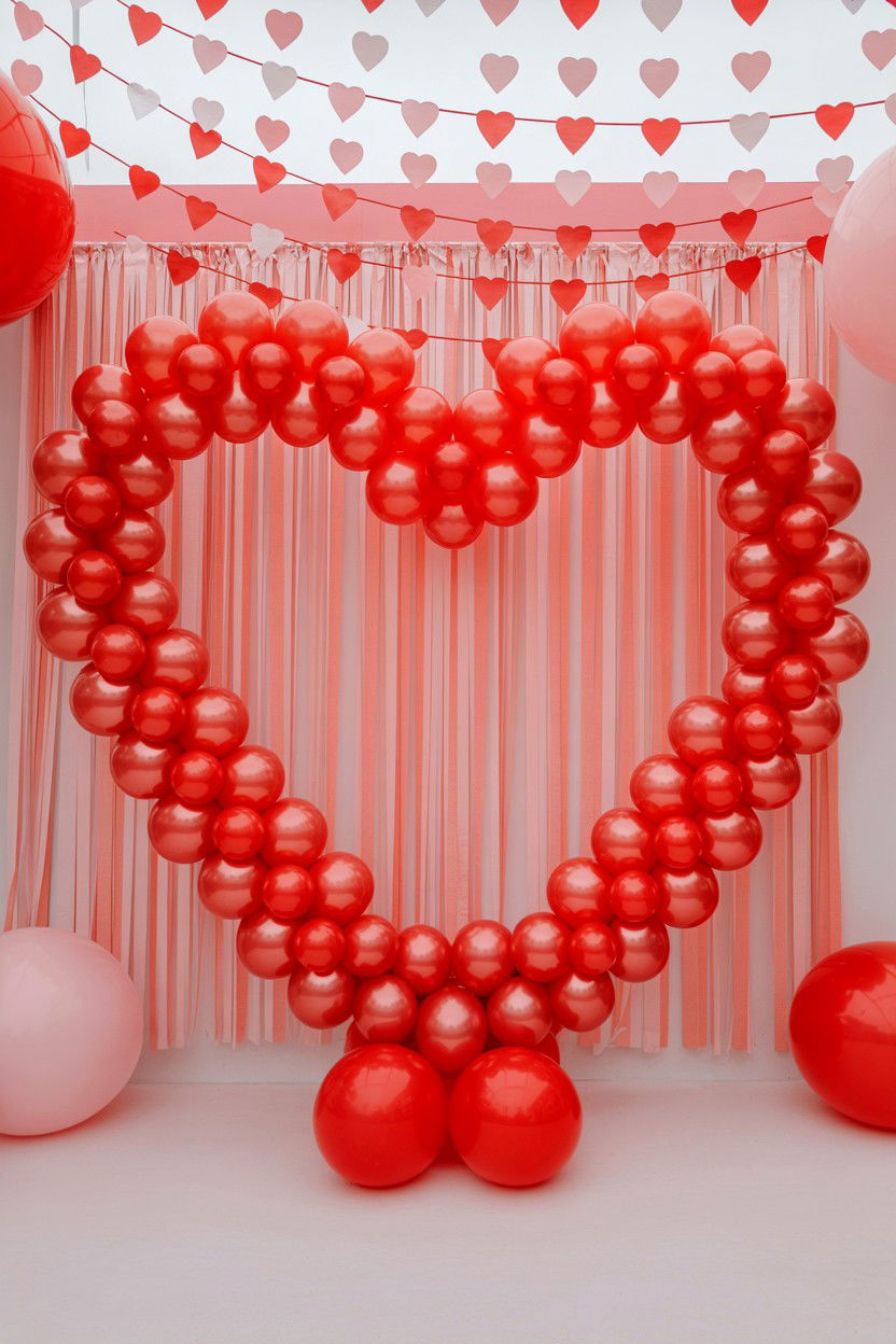 Heart Balloon Photo Booth - 25 Heart Balloon Decoration Ideas