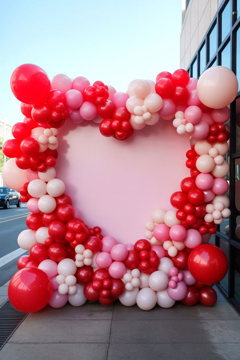 Heart Balloon Wall - 25 Valentine's Day Bachelorette Party Ideas