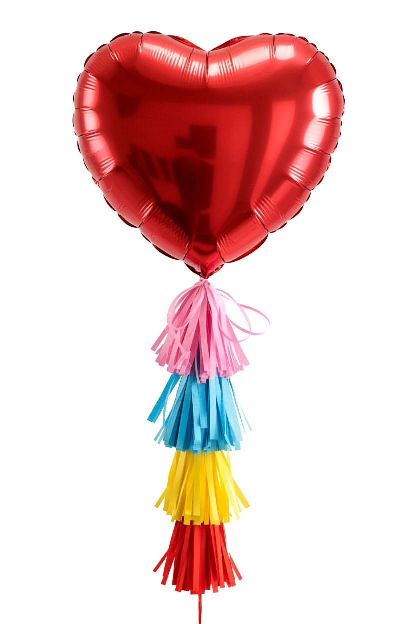 Heart Balloon With Tassels - 25 Heart Balloon Decoration Ideas