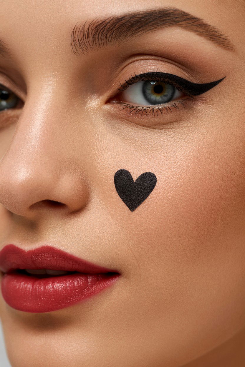 Heart Beauty Mark - 25 Heart Makeup Valentine's Day Ideas