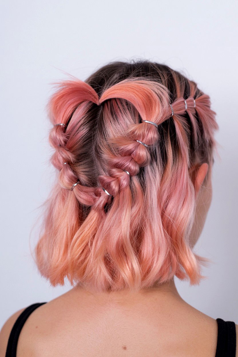 Heart Braid Short Hair - 25 Valentine's Day Short Hair Ideas