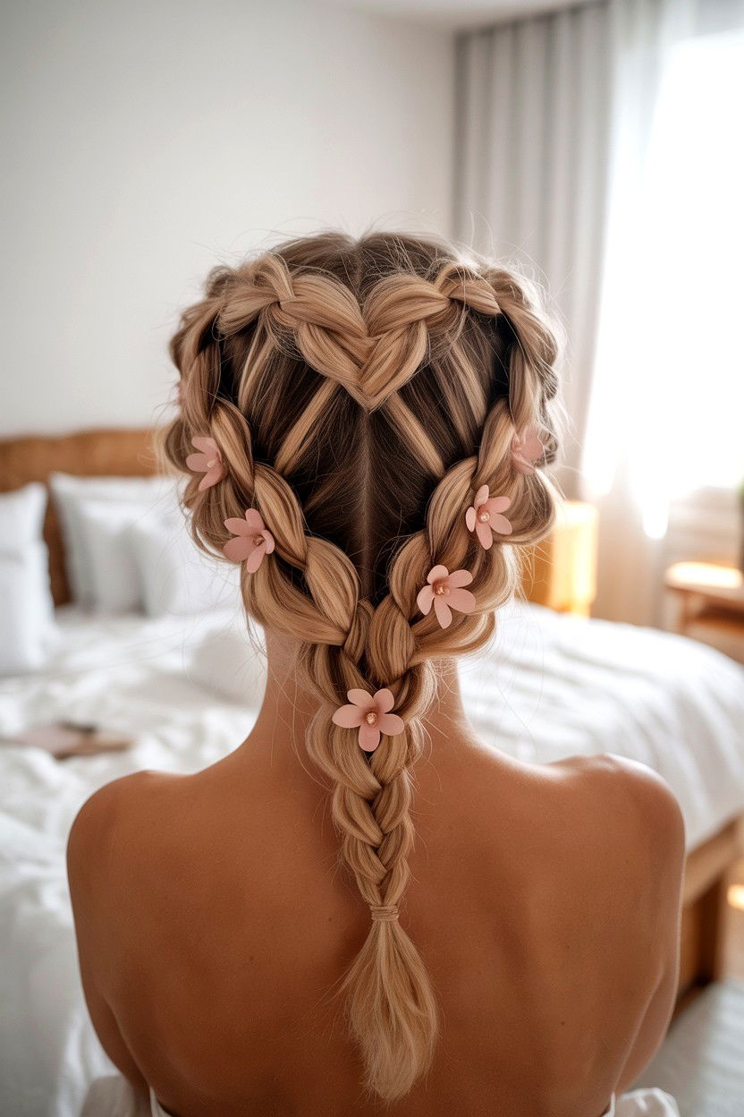 Heart Braid - 25 Cute Valentine's Day Hair Ideas