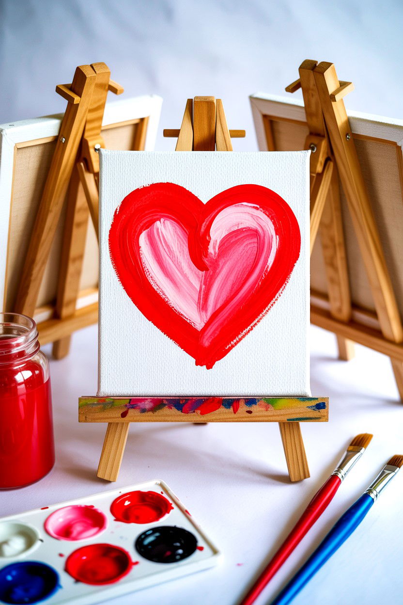 Heart Canvas Painting - 25 Valentine's Day Party for Teens