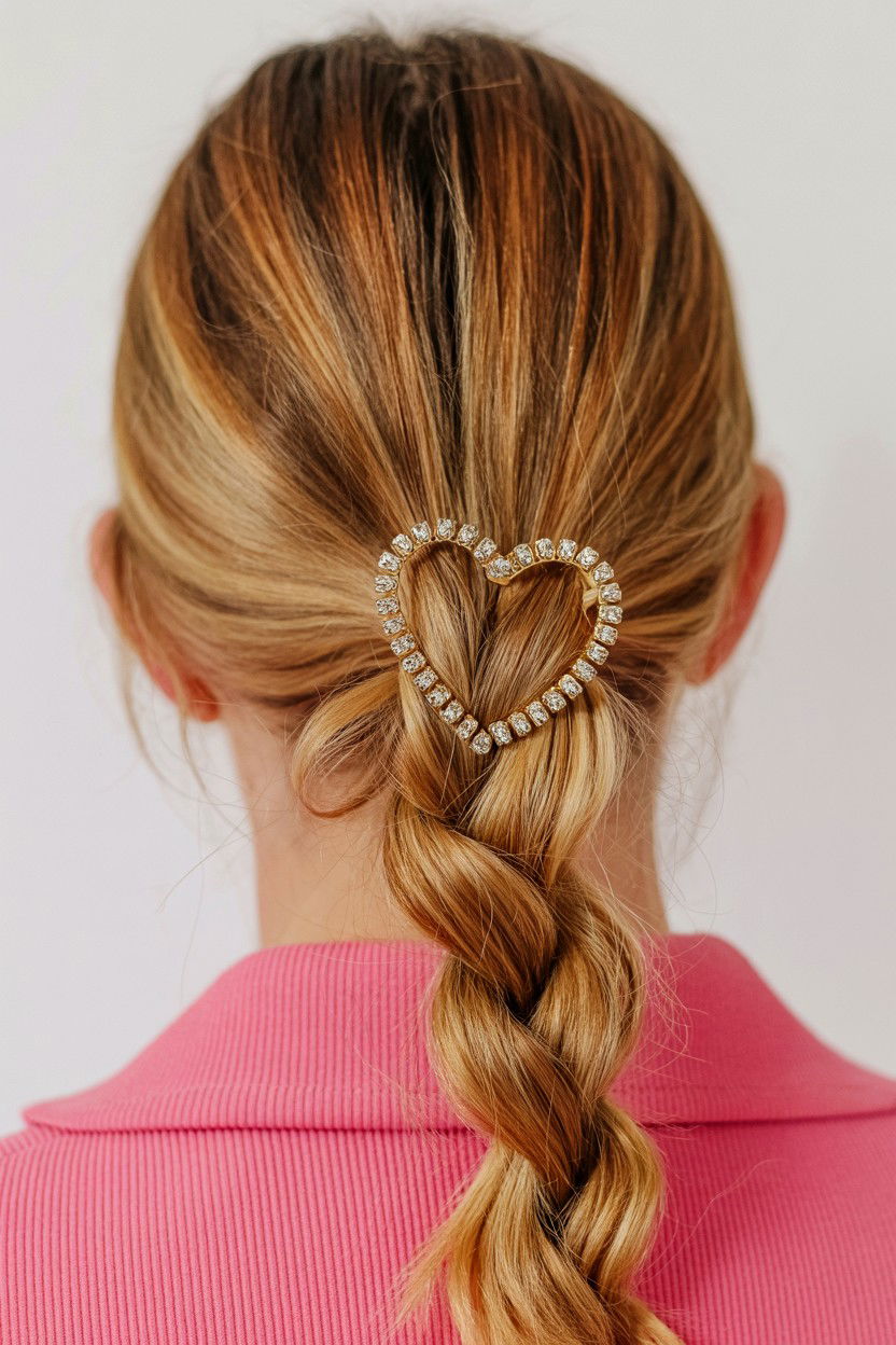 Heart Clip French Twist - 25 Valentine's Day French Twist Ideas