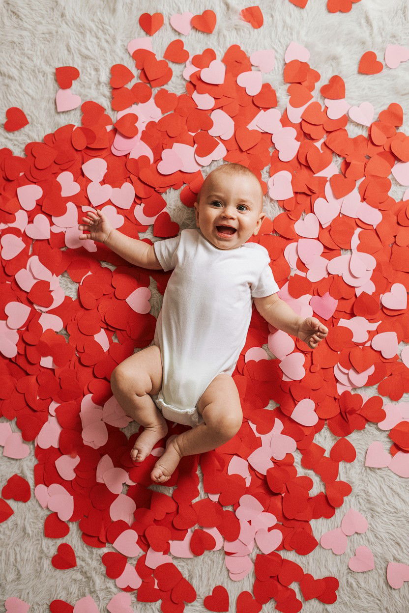 Heart Confetti Photo - 25 Valentine's Day Baby Photo Ideas
