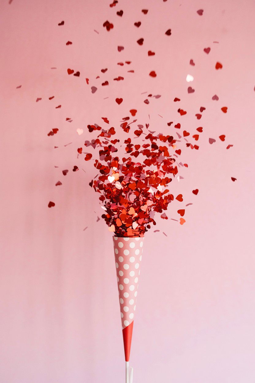 Heart Confetti Popper - 25 Valentine's Day Engagement Party Ideas