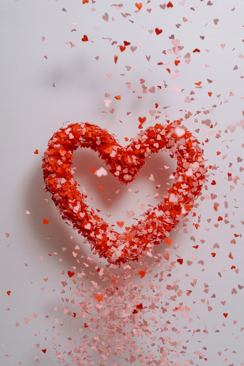 Heart Confetti Shower - 25 Valentine's Day Pet Photoshoot Ideas