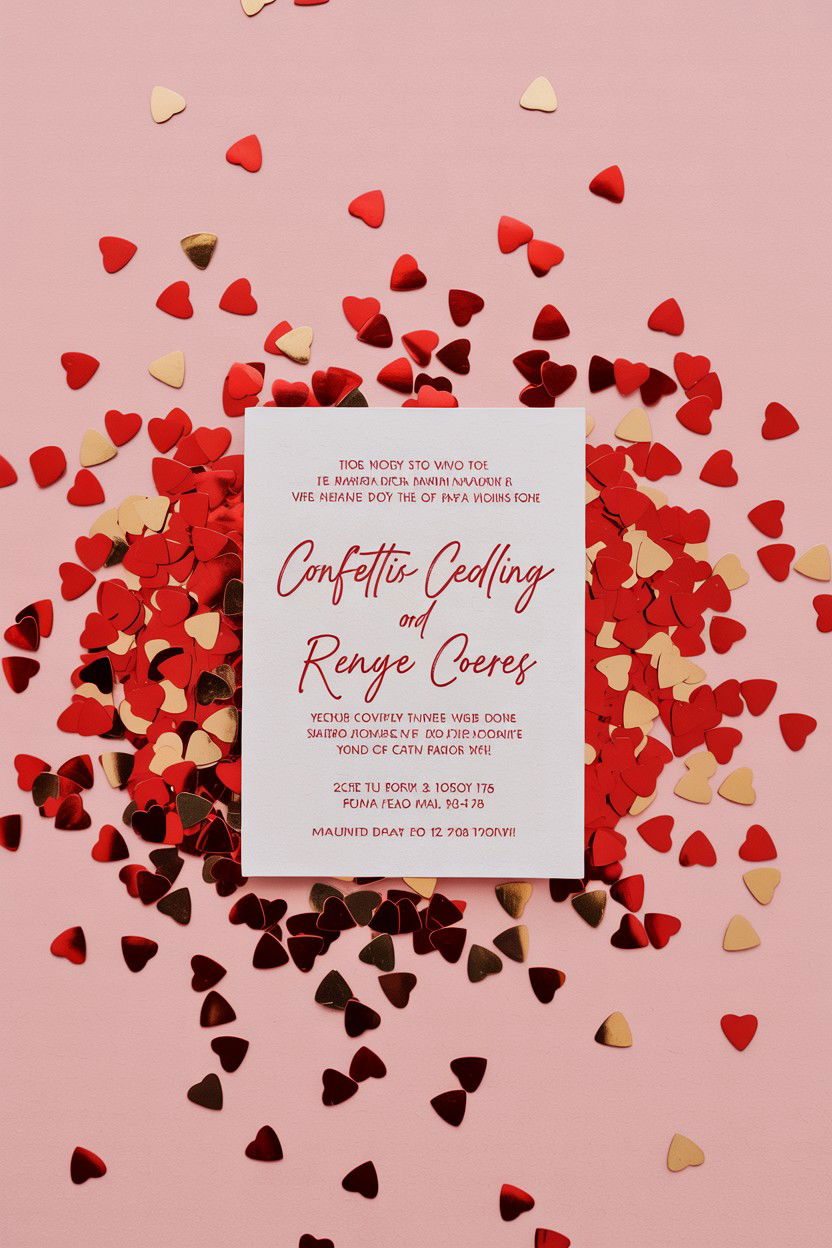 Heart Confetti Wedding Invite - 25 Valentine's Day Wedding Invitation Ideas