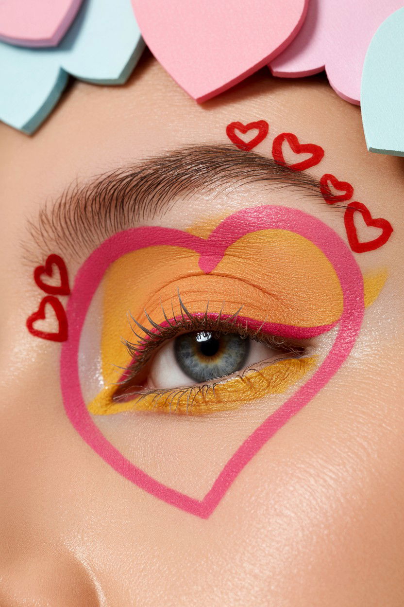 Heart Cut Crease - 25 Cut Crease Valentine's Day Makeup Ideas