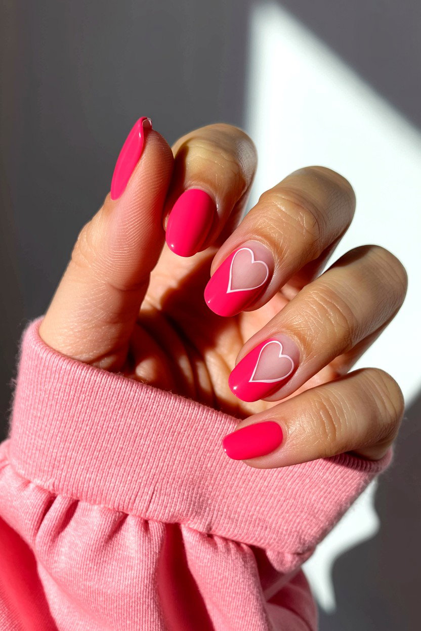 Heart Cutout Nails - 25 Heart Nail Design Ideas