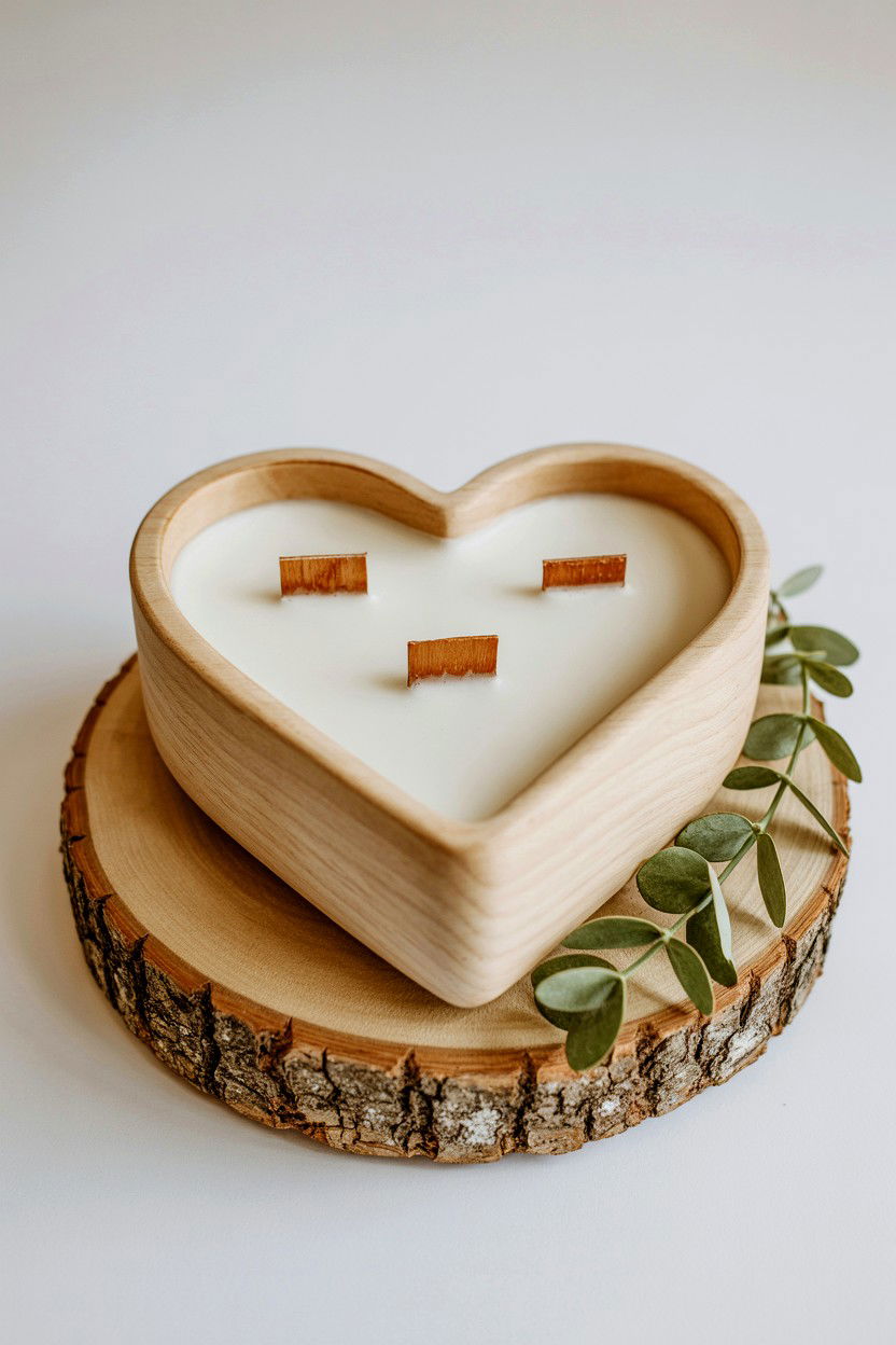 Heart Dough Bowl Candle - 25 Valentine's Day Candle Gift Basket Ideas