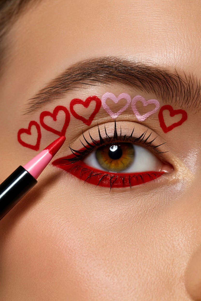 Heart Eye Makeup - 25 Valentine's Day Eye Makeup Ideas