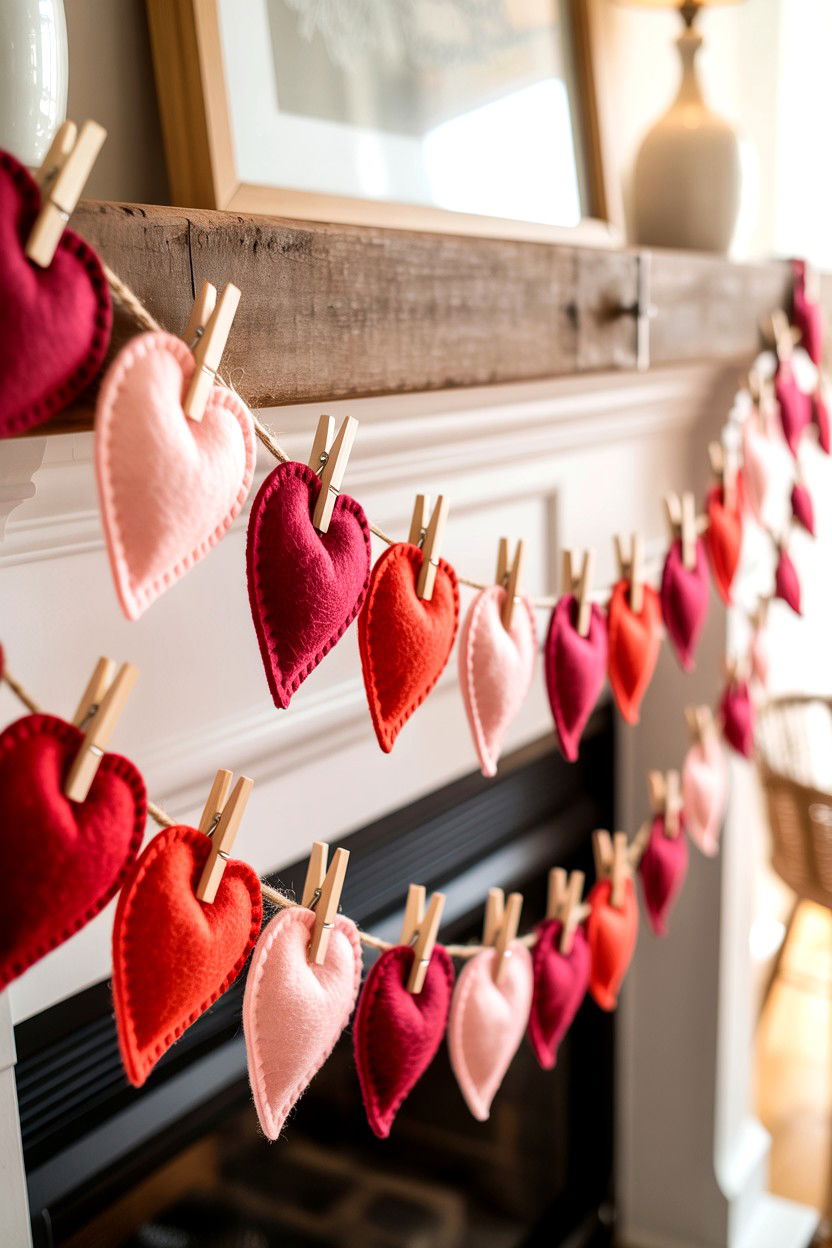 Heart Garland - 25 Dollar Store Valentine's Day Decor Ideas