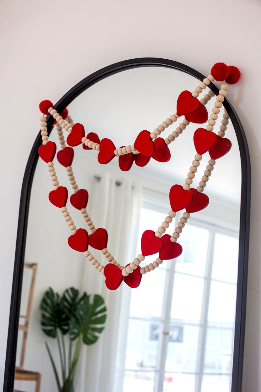 Heart Garland - 25 Valentine's Day Entry Way Decor Ideas