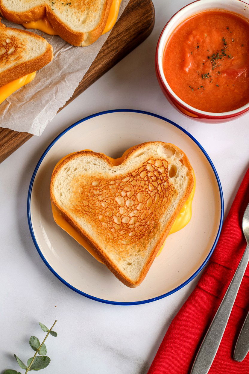 Heart Grilled Cheese - 25 Valentine's Day Lunch Surprise Ideas