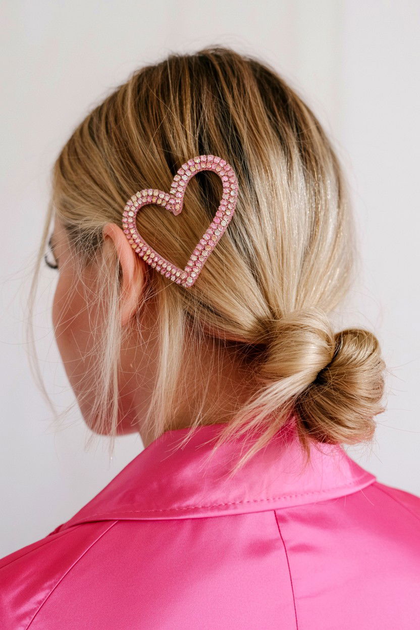 Heart Hair Clip - 25 Valentine's Day Blowout Ideas