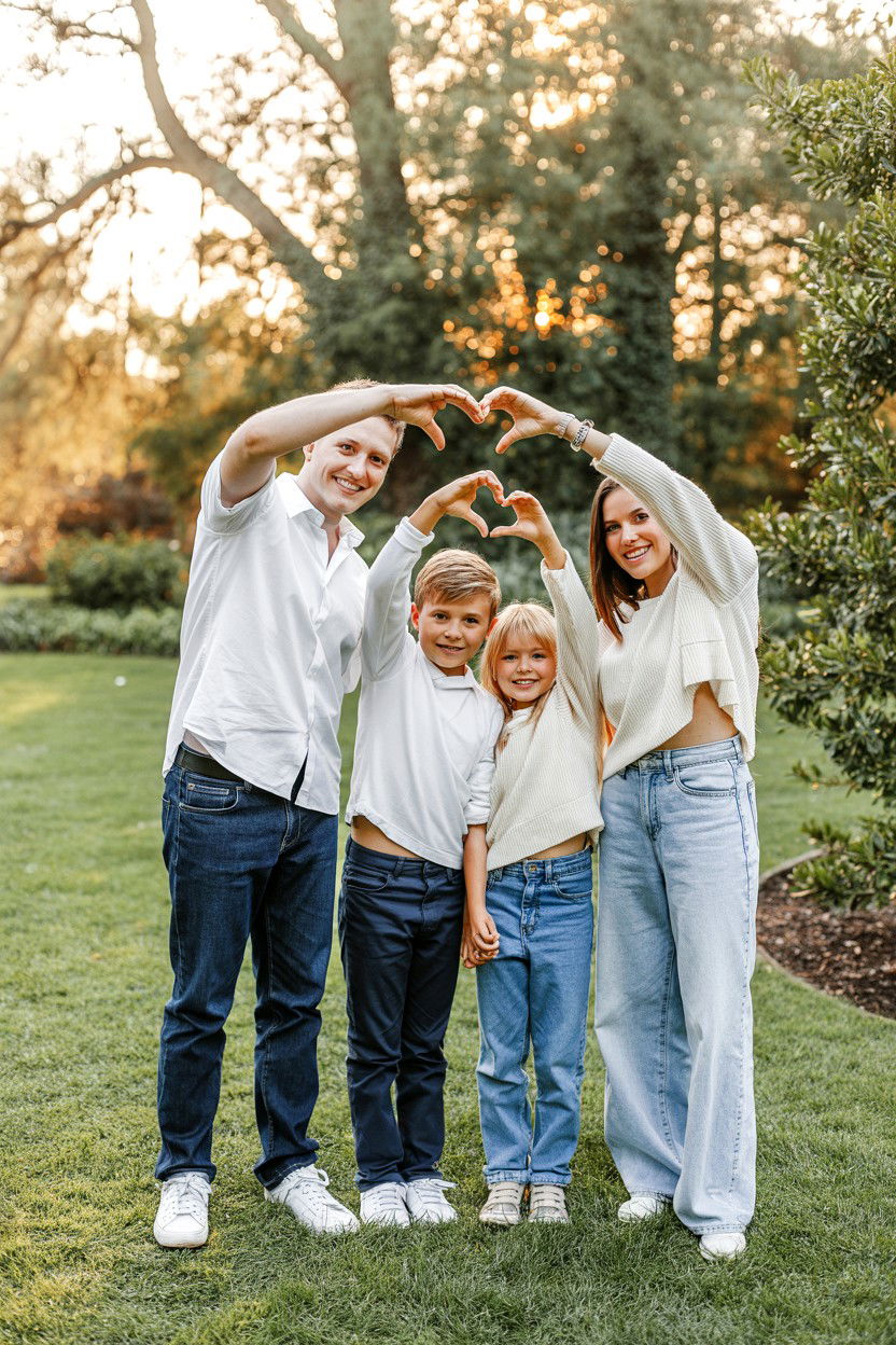 Heart Hand Gestures - 25 Valentine's Day Family Photo Ideas