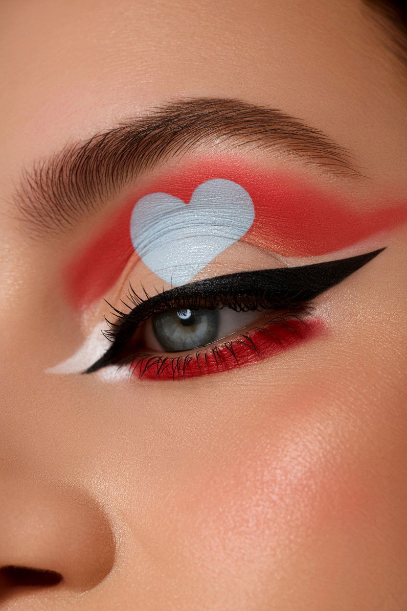 Heart Inner Corner - 25 Heart Makeup Valentine's Day Ideas