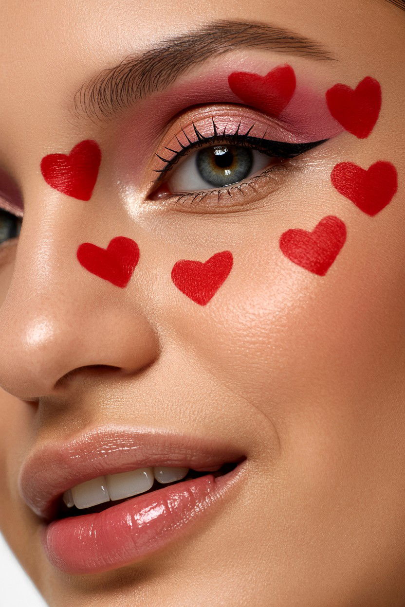 Heart Makeup For Valentines Day - 25 Valentine's Day Makeup Tutorials