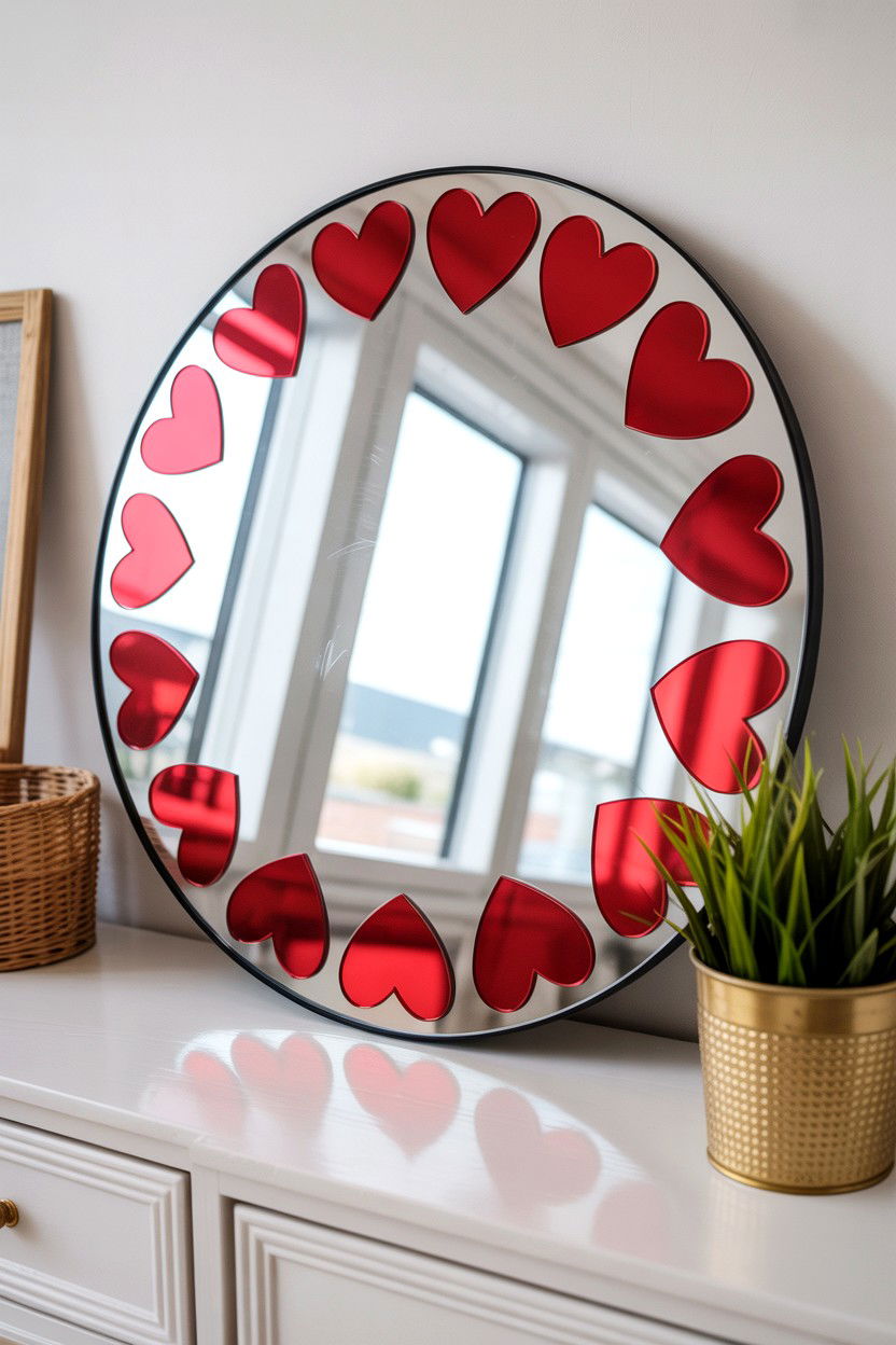 Heart Mirror Decals - 25 Valentine's Day Wall Decor Ideas