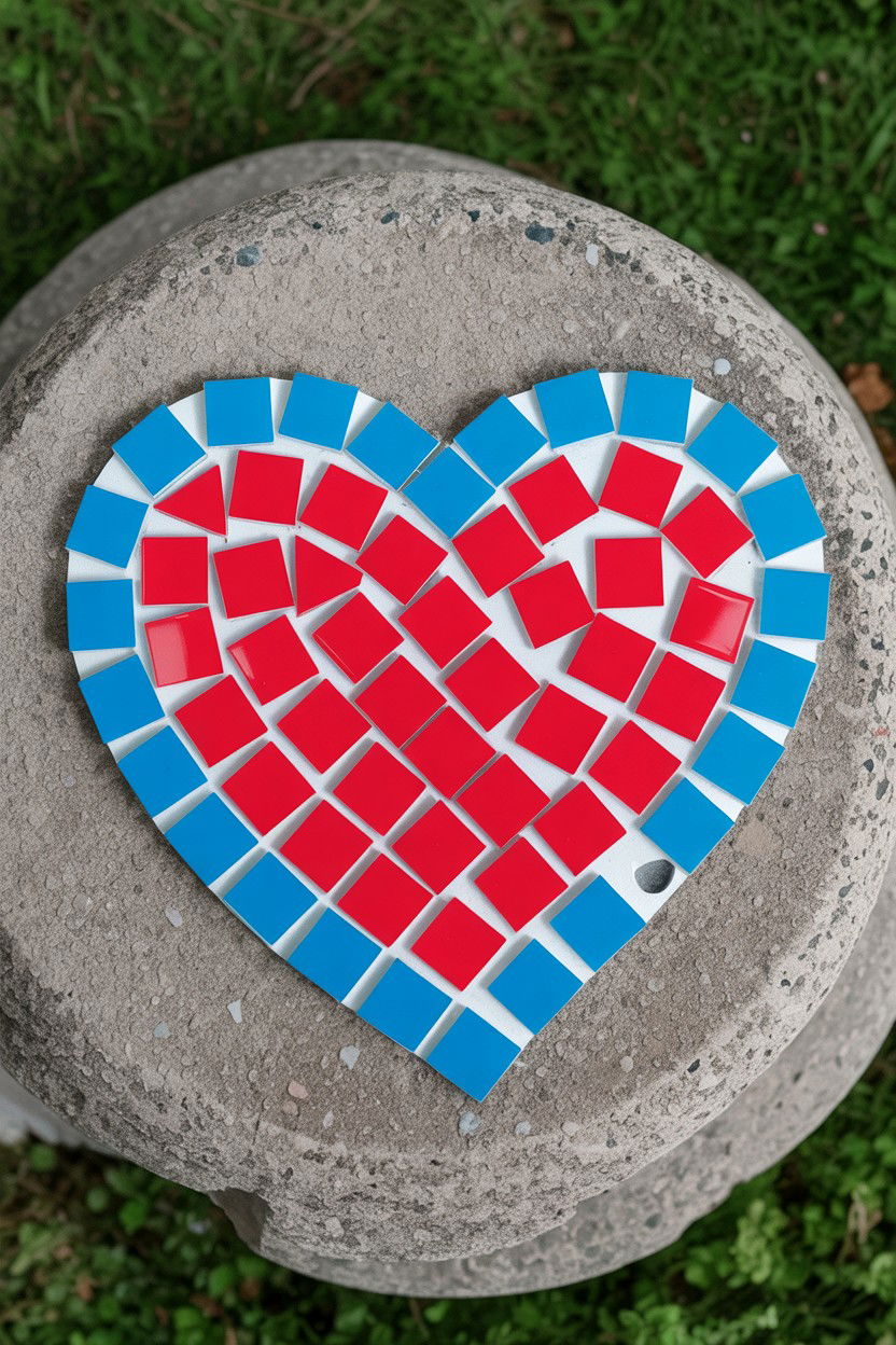 Heart Mosaic Tile - 25 Valentine's Day Art Class Ideas