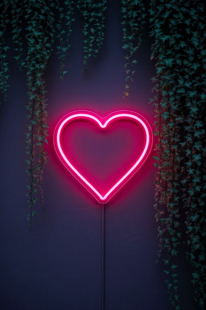 Heart Neon Sign - 25 Valentine's Day Bachelorette Party Ideas