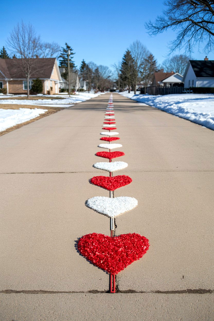 Heart Path Stake - 25 Valentine's Day Yard Sign Ideas