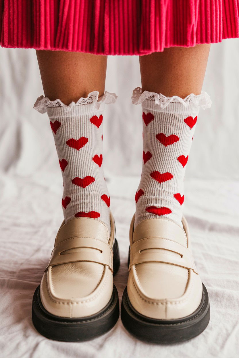 Heart Pattern Socks - 25 Soft Girl Valentine's Day Ideas