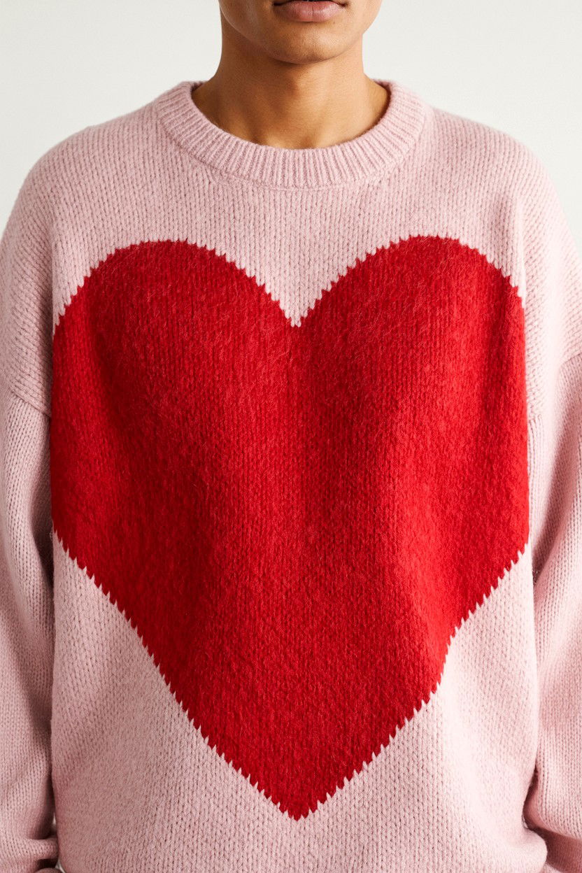 Heart Pattern Sweater - 25 Valentine's Day Selfie Ideas