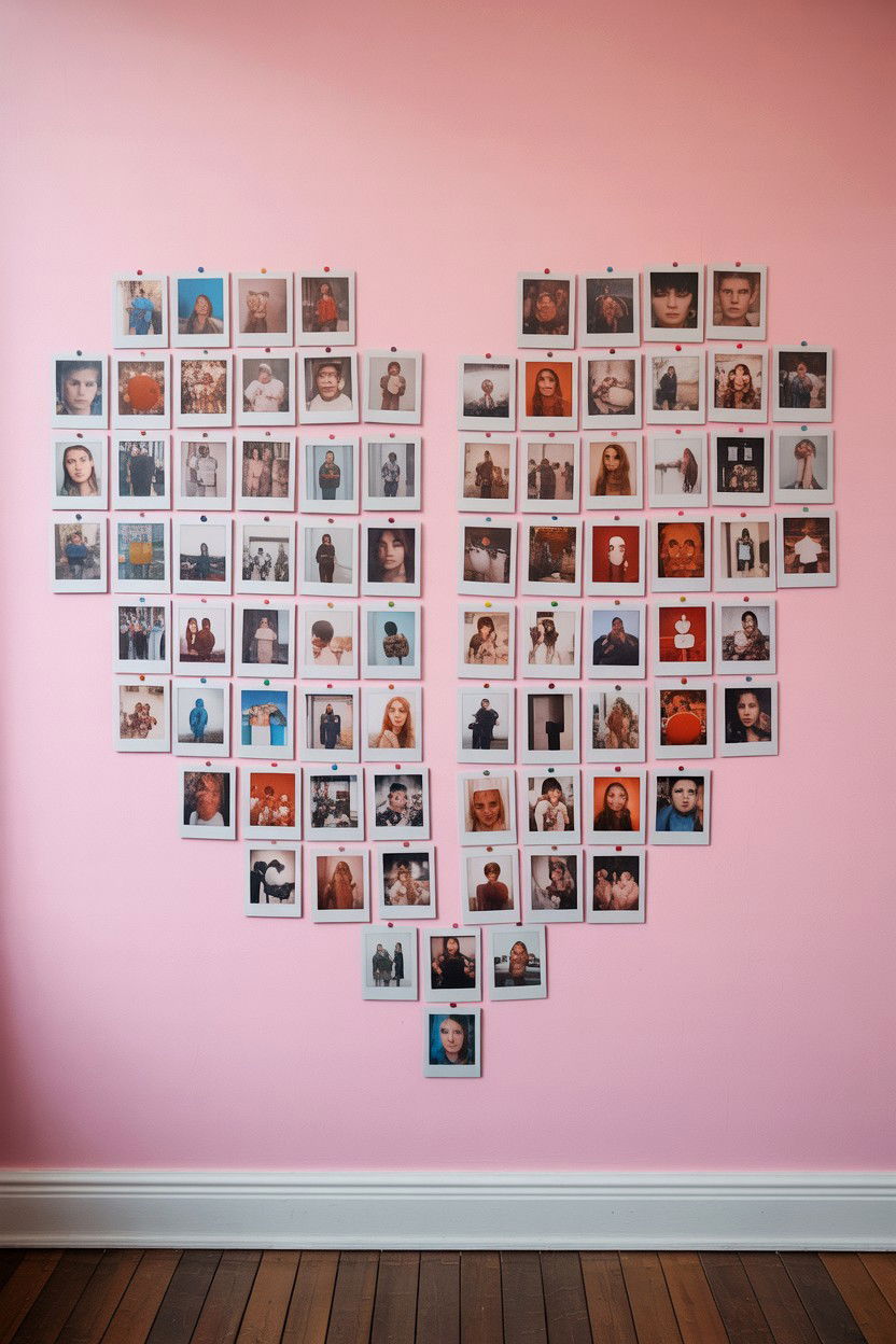 Heart Photo Wall - 25 Valentine's Day Heart Decorations