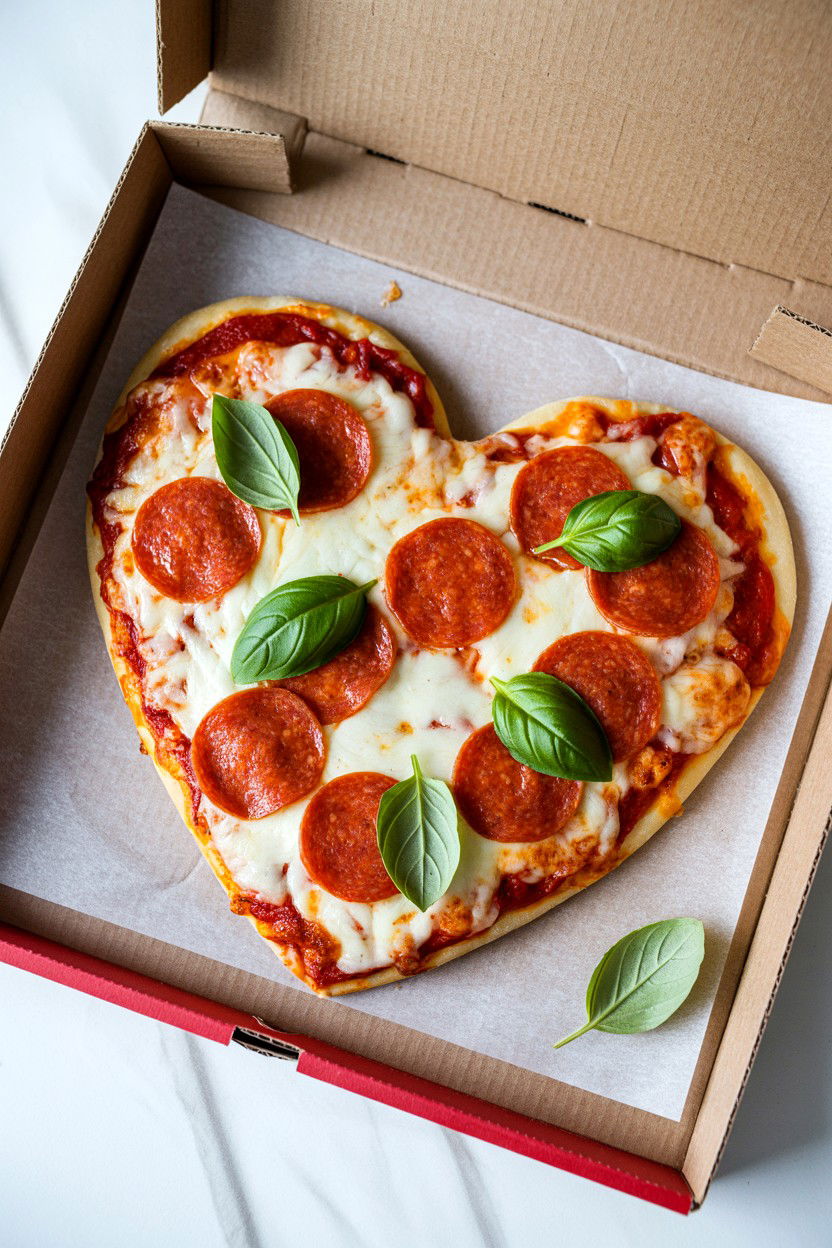 Heart Pizza - 25 Valentine's Day Instagram Photo Ideas