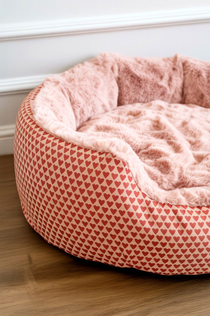 Heart Print Dog Bed - 25 Valentine's Day Pet Gift Ideas