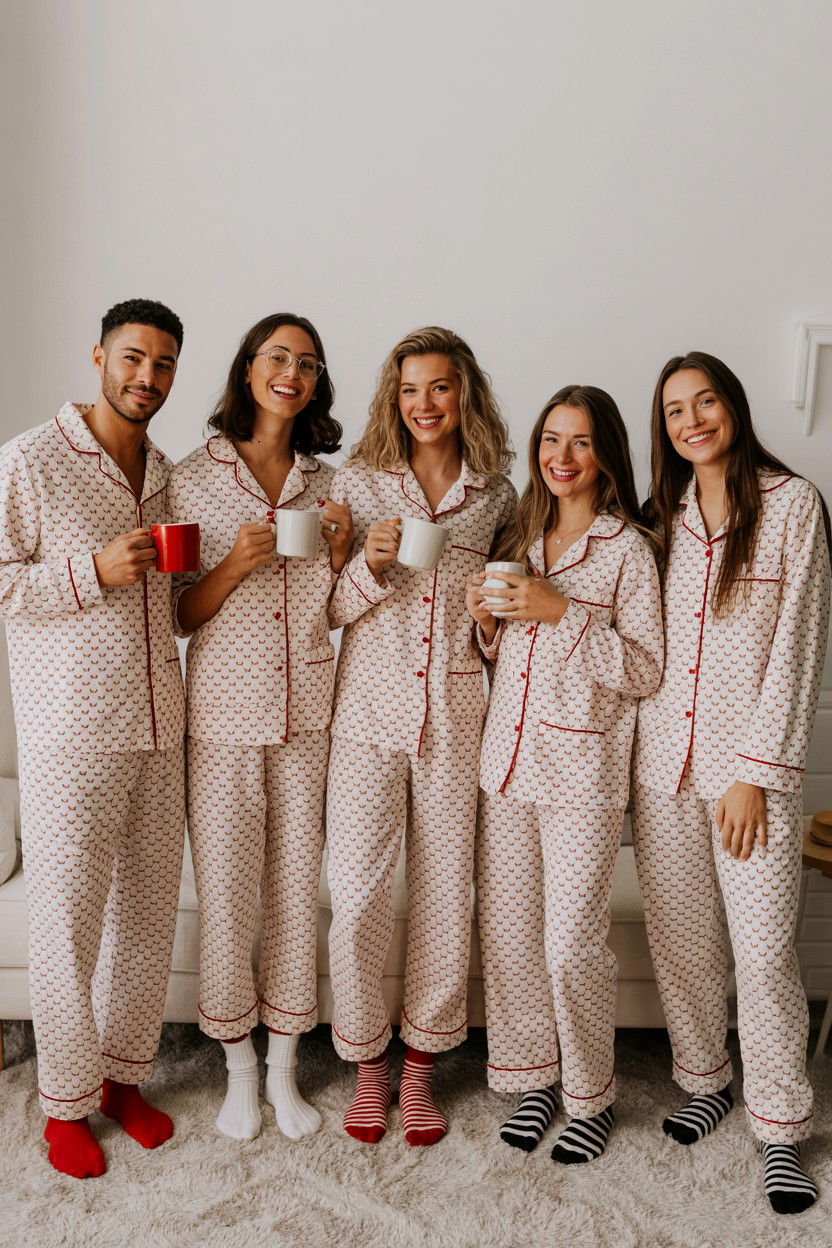Heart Print Pajamas - 25 Valentine's Day Bachelorette Party Ideas
