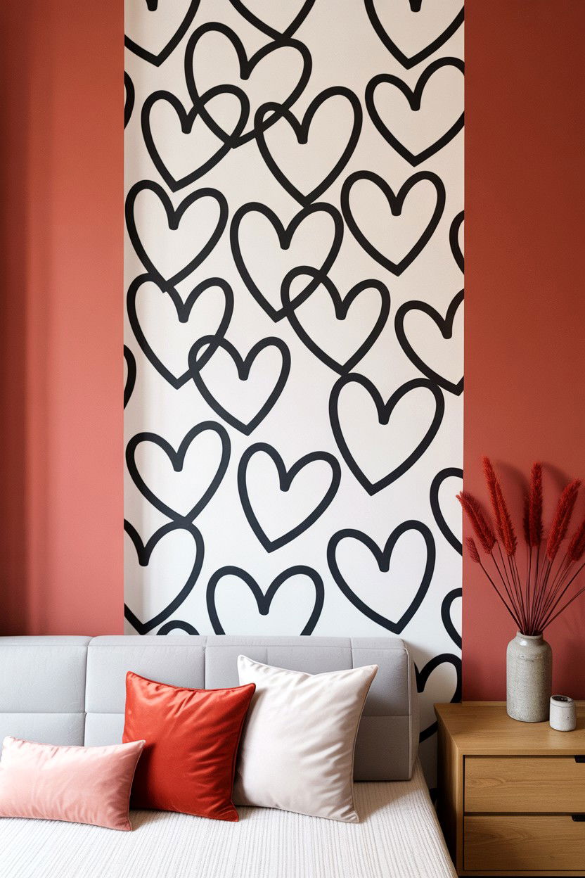 Heart Print Wallpaper - 25 Modern Valentine's Day Decor Ideas