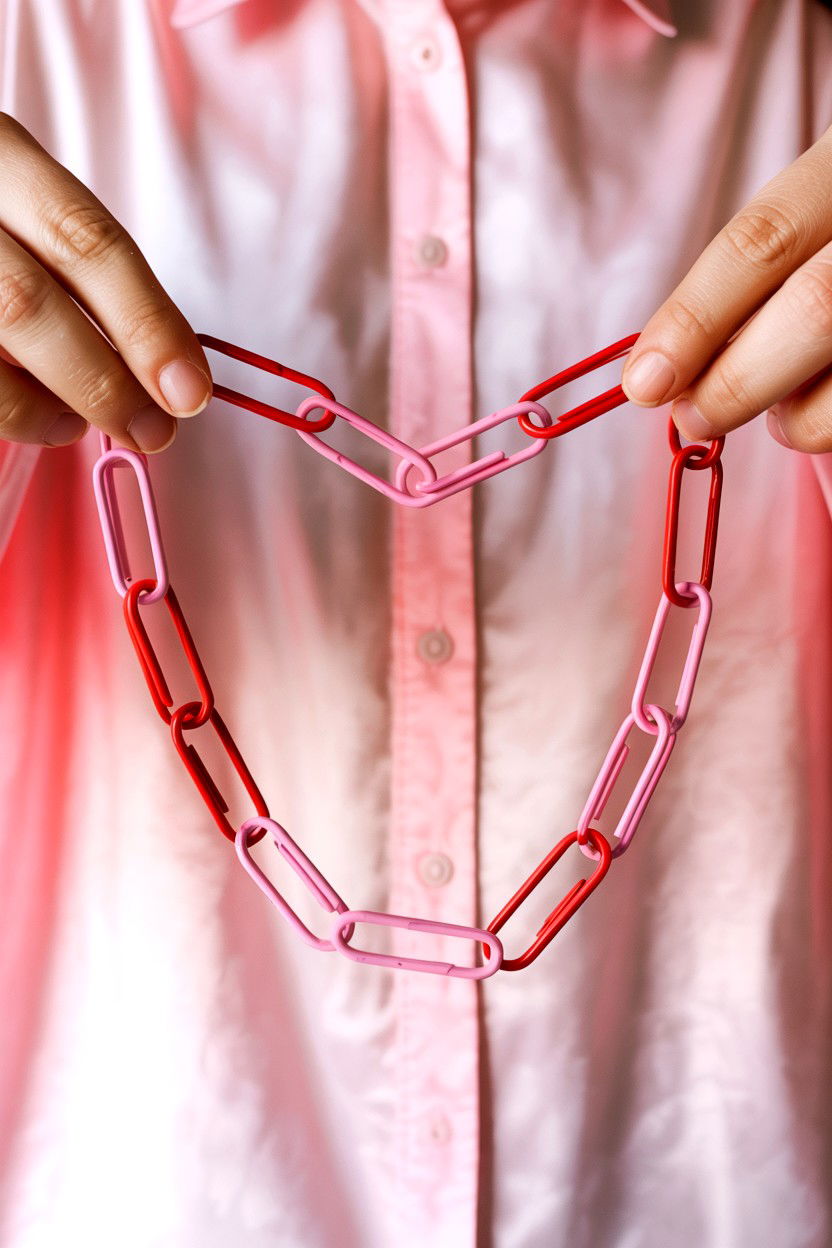 Heart Shape Paper Clip Chain - 25 Valentine's Day Minute to Win It Games