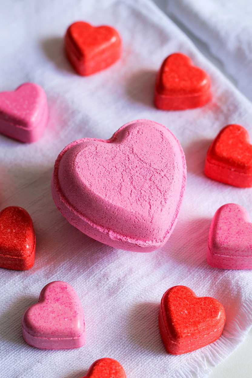 Heart Shaped Bath Bomb - 25 Valentine's Day Bath Soak Ideas