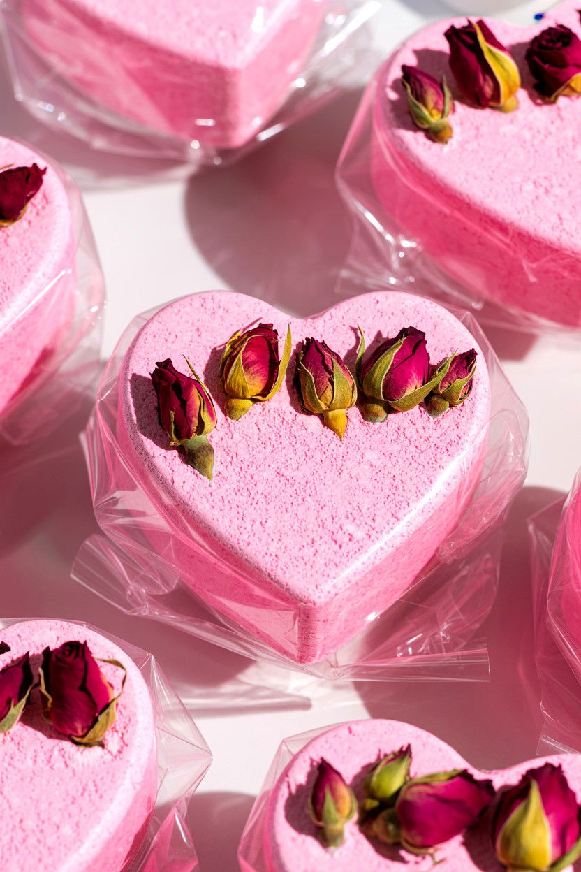 Heart Shaped Bath Bombs - 25 Valentine's Day Wedding Favor Ideas