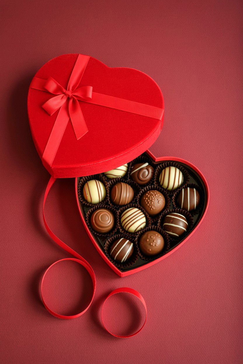 Heart Shaped Box Of Chocolates - 25 Valentine's Day Instagram Photo Ideas