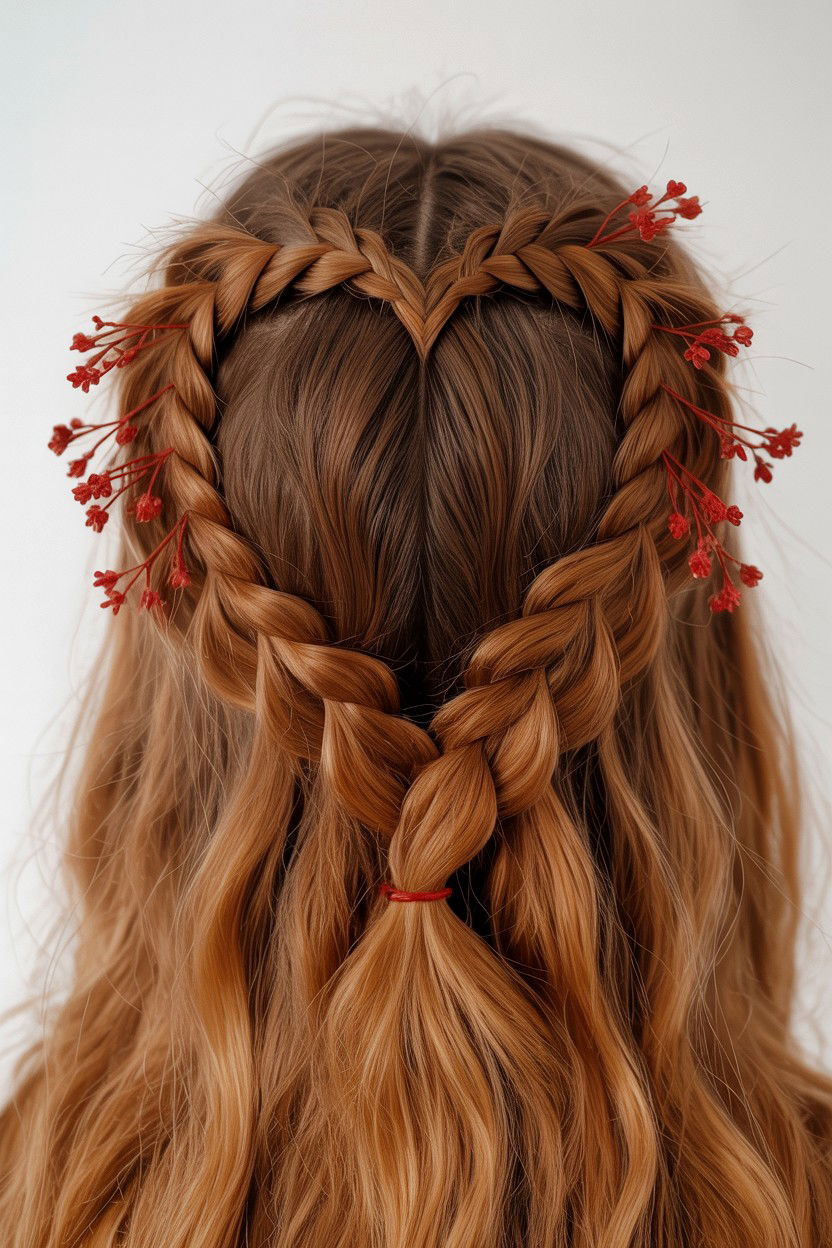 Heart Shaped Braid - 25 Valentine's Day Crown Braid Ideas