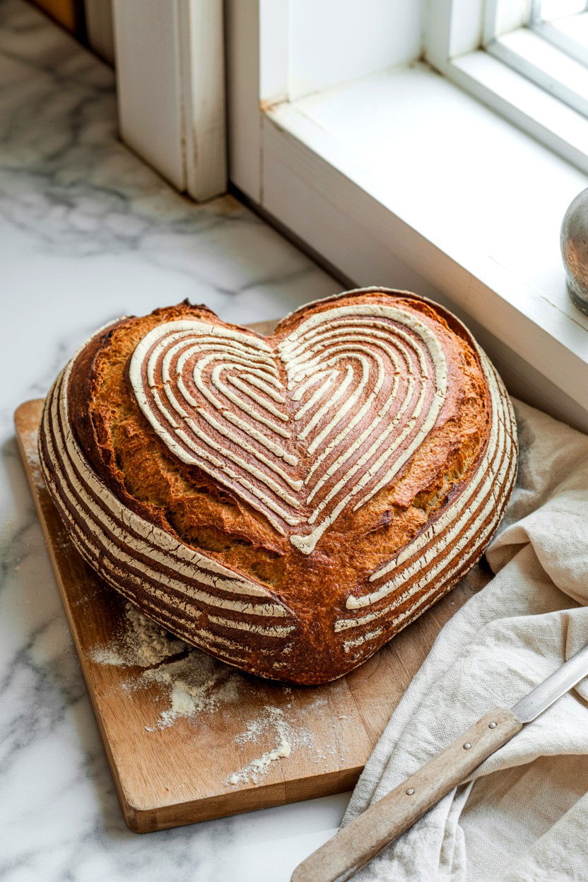 Heart Shaped Bread - 25 Cottagecore Valentine's Day Ideas