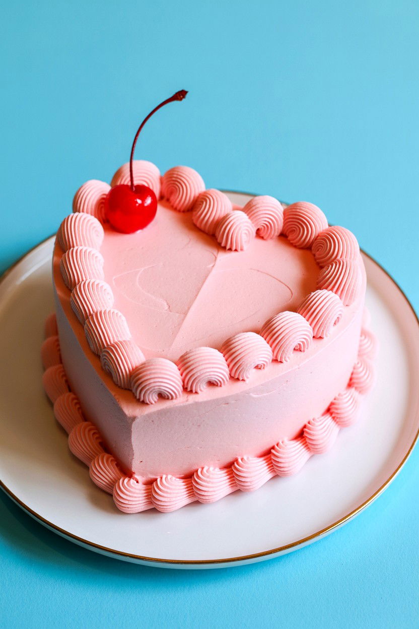 Heart Shaped Cake - 25 Valentine's Day Photo Dump Ideas