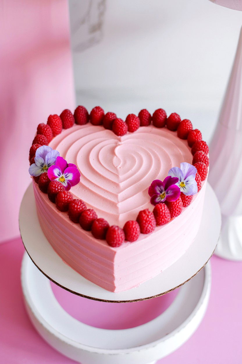 Heart Shaped Cake - 25 Valentine's Day Tea Party Ideas