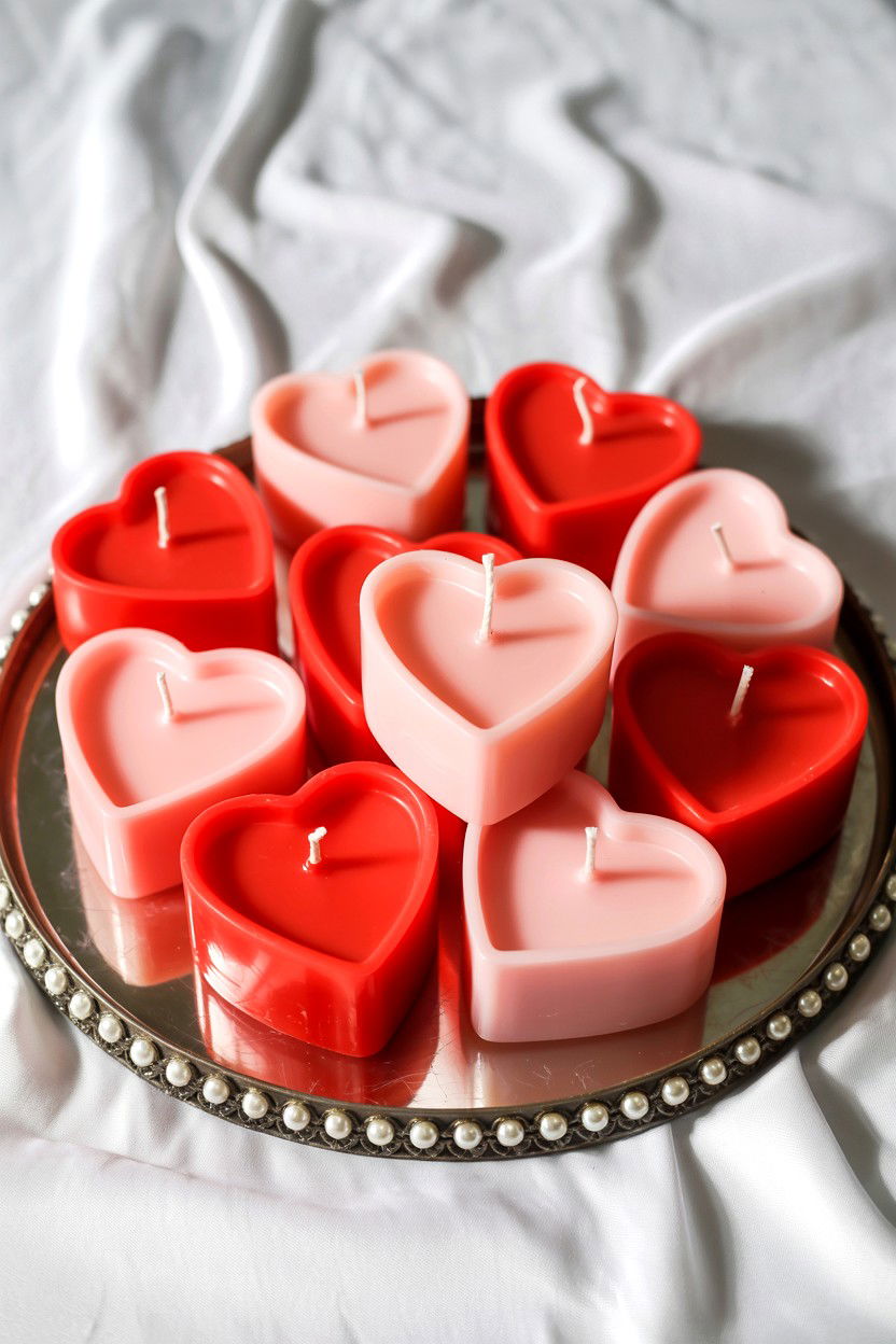 Heart Shaped Candle Gift - 25 Valentine's Day Candle Gift Set Ideas
