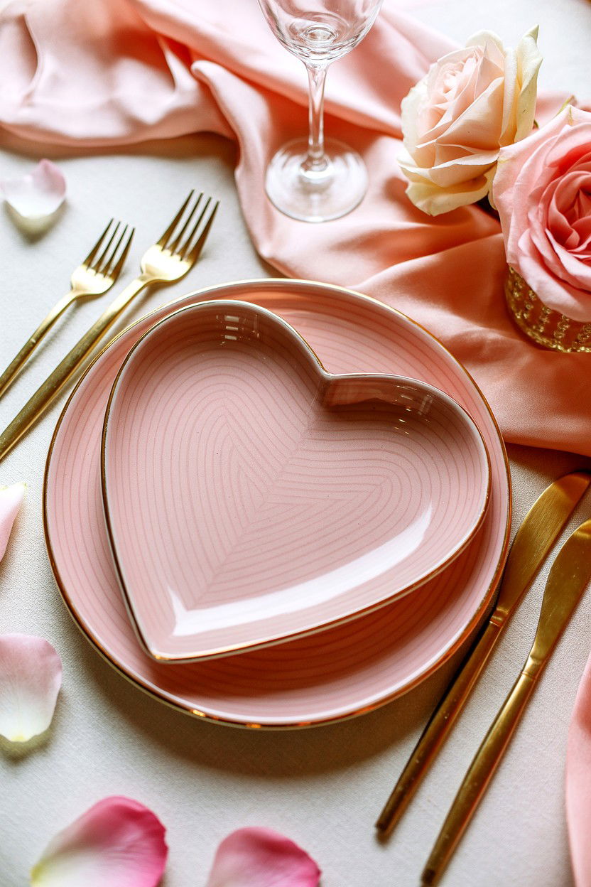 Heart Shaped Charger Plate - 25 Valentine's Day Charger Plate Ideas