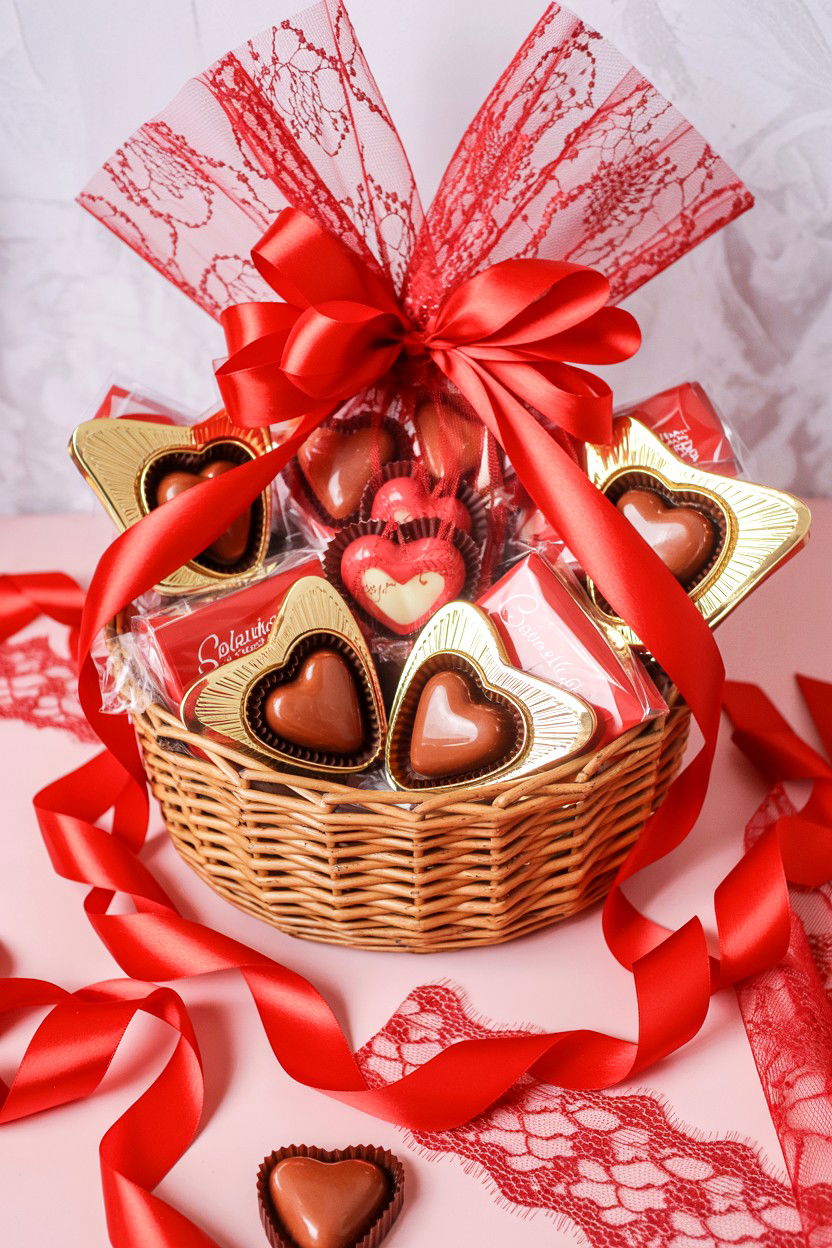 Heart Shaped Chocolates - 25 Valentine's Day Gift Basket Filler Ideas