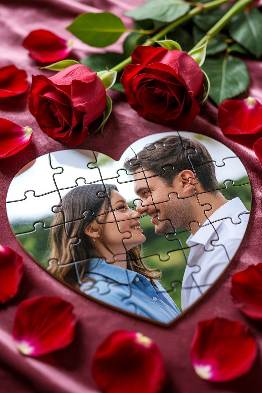 Heart Shaped Custom Photo Puzzle - 25 Valentine's Day Puzzle Photo Ideas