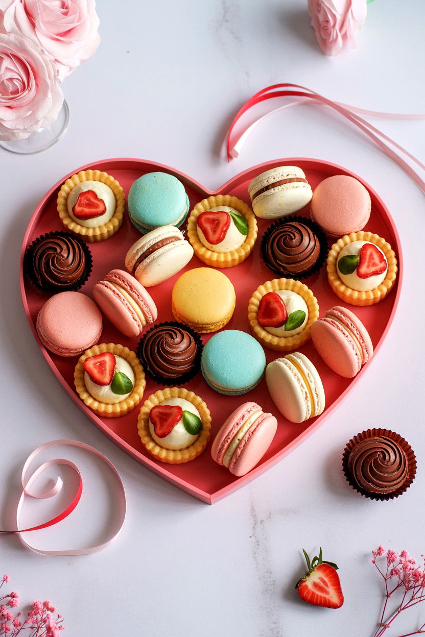 Heart Shaped Dessert Tray - 25 Valentine's Day Engagement Party Ideas