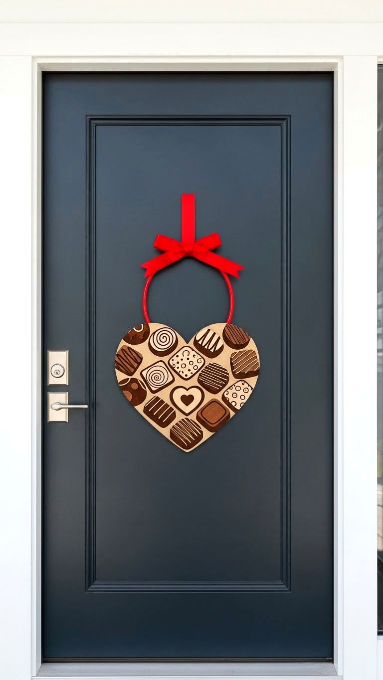 Heart Shaped Door Hanger - 25 valentine's day outdoor decor ideas