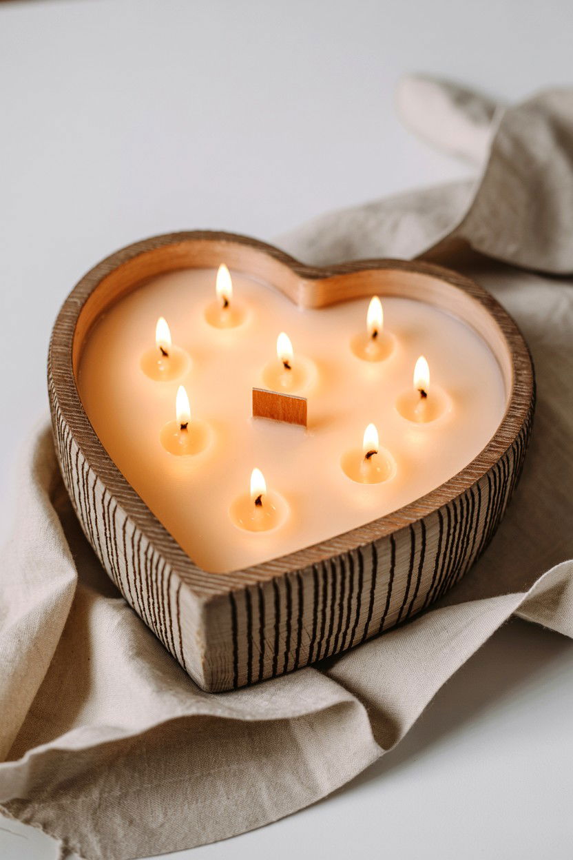 Heart Shaped Dough Bowl Candle - 25 Valentine's Day Scented Candle Ideas